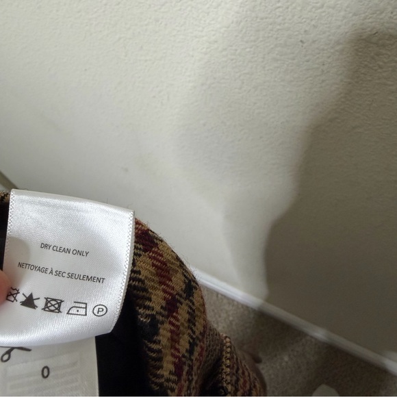 Veronica‎ Beard Tonelli Plaid Pant Camel Black Brown Tan Womens Size 0 - Picture 9 of 9